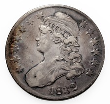 1832 50C Buste Demi Dollar En Très Fin VF État, Gris Couleur, Beau Détail - $2,486.08 MXN