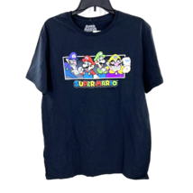 Super Mario Bros Logo Mens Black T Shirt Mario Luigi Wario Waluigi Size ... - £17.18 GBP