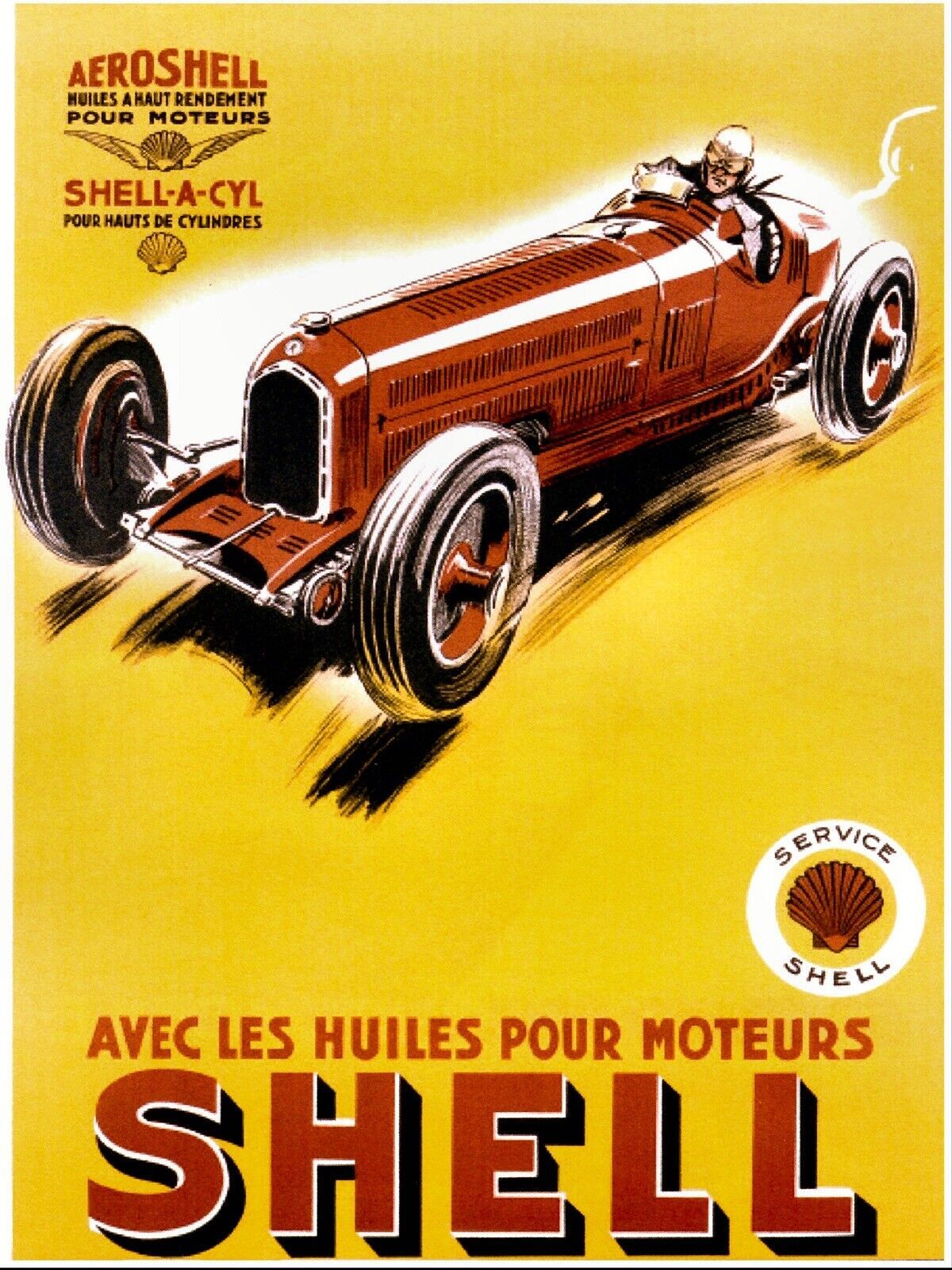 10962.Decor Poster.Room wall.Vintage Interior design.Retro Shell car race.Shop