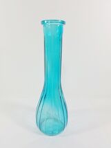 Blue Teal Colored Glass Genie Bulb Bottom Bottle, Bud, Vase, Decanter He... - $15.43