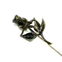 Anson Sterling Silver Rose Stick Scarf Hat Pin Gold Wash - $23.00