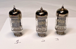 Dumont 12AU7 vacuum tubes Lot of 3 Used-Tested Good on a Jackson 648S-Lot #2 - £11.71 GBP