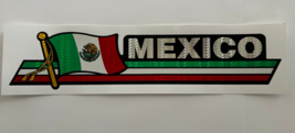 Mexico Flag Reflective Sticker, Coated Finish, Side-Kick Decal 12x2/12 - $2.99