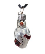 Department 56 Miniature Blown Glass Snowman w/ Cardinal Ornament Czech R... - $12.99