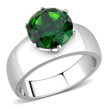 8mm Irish Green Crystal Ring Stainless Steel TK316 - £14.37 GBP