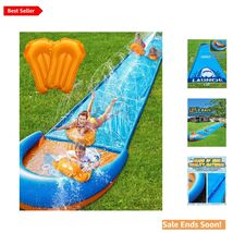 32FT Blue Shark Theme Water Slide for Kids and Adults Outdoor Summer Fun - $96.97