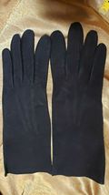 Vintage Womens Black Suede Leather Gloves Made in Paris Sz 6 3/4 - $37.65