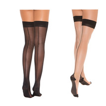 Cuban Foot Heel Back Seam Thigh Highs Hi Nylons Hosiery Stockings 1743 - £9.38 GBP