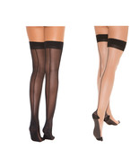 Cuban Foot Heel Back Seam Thigh Highs Hi Nylons Hosiery Stockings 1743 - £9.40 GBP