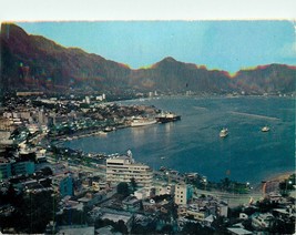 Vista Nocturna Bahia Acapulco 1973 Airmail Stamp Chrome Mexico Postcard ... - $92.91 MXN