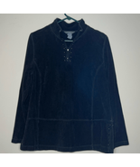Koret quarter zip velour ribbed pull over size large - $17.47 CAD