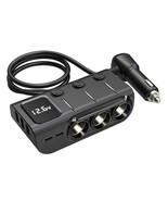 GC01 3 USB + 1 Type-C + 1 PD Port Car Charger 3 Cigarette Lighter Digita... - $19.79