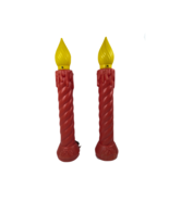 Vtg Pair 70s Christmas Candlestick Lighted Blow Molds USA Outdoor Molds ... - $193.00
