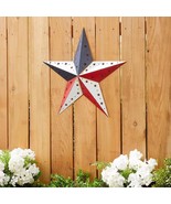 Metal Patriotic Americana July 4th Flag Barn Metal Star Outdoor Wall Art... - £16.44 GBP+