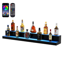VEVOR 2-Tier 48" LED Lighted Liquor Display, RF &amp; App Control, Multicolor - $137.90