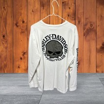 Harley Davidson Genuine Motor Clothes L/S Motorcycle Shirt White Mens XL Skull - £31.83 GBP