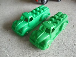 Lot of 2 Vintage Plastic Hasbro Green Trucks LOOK - £14.24 GBP