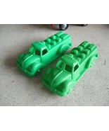 Lot of 2 Vintage Plastic Hasbro Green Trucks LOOK - £13.32 GBP