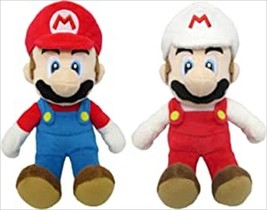Mario &amp; Fire Mario Plush Toy S 18cm Super Mairo ALL STAR COLLECTION - £64.83 GBP