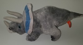 Wild Republic Gray Dinosaur Triceratop Plush 16&quot; Long Stuffed Animal Toy Blue - £10.22 GBP