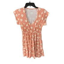 New No Boundaries Womens Size Medium 7 9 Peasant Dress Daisy Flower Mini Polka D - $13.86