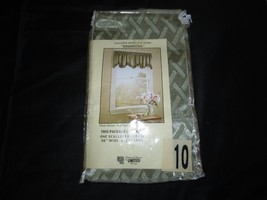 NIP United SAMANTHA Sage SCALLOPED TOPPER VALANCE w/Fringe - 56&quot; W x 20&quot; L - $16.56 CAD