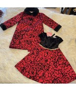 YOUNGLAND Red &amp; Black Floral 2 pc Dress Size 3T NEW - £34.26 GBP