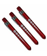 (3) Professional Medical Diagnostic Penlights With Pupil Gauge Red w/BAT... - $18.69