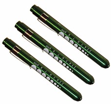 (3) Professional Medical Diagnostic Penlights With Pupil Gauge Green w/B... - £9.61 GBP