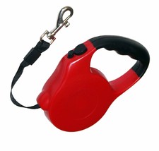 Retractable Dog Leash, 2 Release Stop Buttons, 16ft belt, ABS, Up to 45 lbs, Red - £6.42 GBP