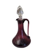 Vintage Hand Blown Crackle Glass Purple Amethyst Cruet Decanter Clear St... - $40.60 CAD