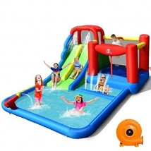 Inflatable Water Slide Kids with Ocean Balls and 780W Blower - Color: Blue - £601.61 GBP