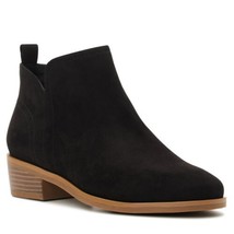 New Time and Tru Women&#39;s Faux Suede Ankle Memory Foam Boots 11W Black - £15.71 GBP