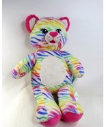 Build A Bear White Rainbow Stripes Cat Kitty 16&quot; - £12.69 GBP