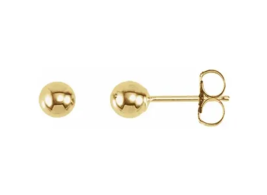 Ball stud earrings with bright finish Women&#39;s Earrings 14kt Yellow Gold 341716 - £63.00 GBP