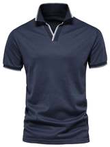 Men&#39;s Contrast Trim Short Sleeve Polo Shirt - $15.74