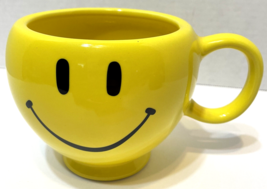 Vintage Telaflora Yellow Smiley Face Large Coffee Tea Mug Planter 4x4.25&quot; - £9.96 GBP