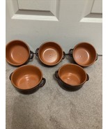 Red/ORANGE Terracotta WITH HANDLE Small Round Baking Dish/Soup Bowl Set ... - $28.09 CAD