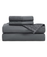 Queen Sheets Set Grey - Soft Bed Sheets For Queen Size Bed, Cooling Micr... - £31.35 GBP