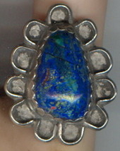 Size 7 1/2 Azurite/ Malachite Cab set in Sterling Silver Size 7 1/2 Ring - £98.32 GBP