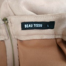Beau Tissu Suede Miniskirt Zipper Closure Lined Size Large Rose Beige Wa... - £11.68 GBP
