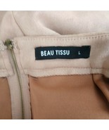 Beau Tissu Suede Miniskirt Zipper Closure Lined Size Large Rose Beige Wa... - £11.89 GBP