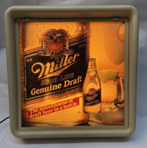 Vintage 1980s Miller High Life Genuine Draft Beer Bar Light Hanging Lighted Sign - £148.55 GBP