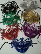Metallic Colors Crown Mask Silver, Gold or Pink Mardi Gras Masquerade Mask - £4.56 GBP