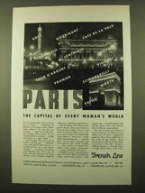 1934 French Line Cruise Ad - Paris of Woman&#39;s World - £14.56 GBP