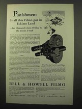 1932 Bell & Howell Filmo 70-D Movie Camera Ad - Eskimo - £14.50 GBP