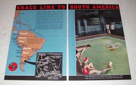 1937 Grace Line Cruise Ad - To South America - $18.49