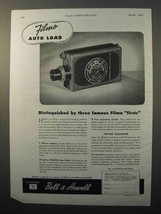 1945 Bell &amp; Howell Filmo Auto Load Movie Camera Ad - Firsts - $18.49