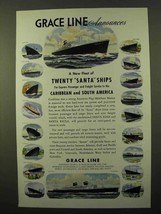 1946 Grace Line Cruise Ad - Twenty Santa Ships - $18.49