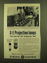 1954 General Electric Projection Lamps Ad, Burn 'em Hot - $18.49